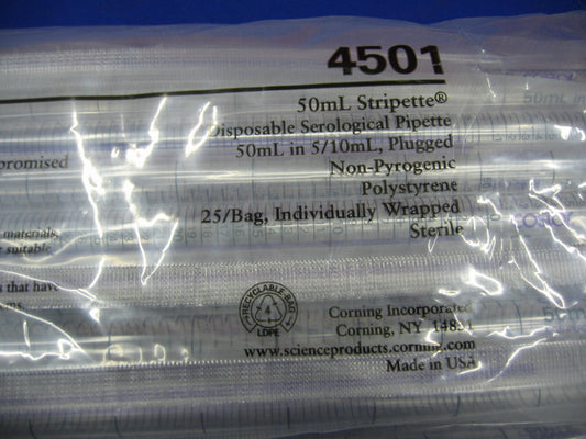 Corning Costar 4501 Stripette jetable 50 ml, 25/sachet