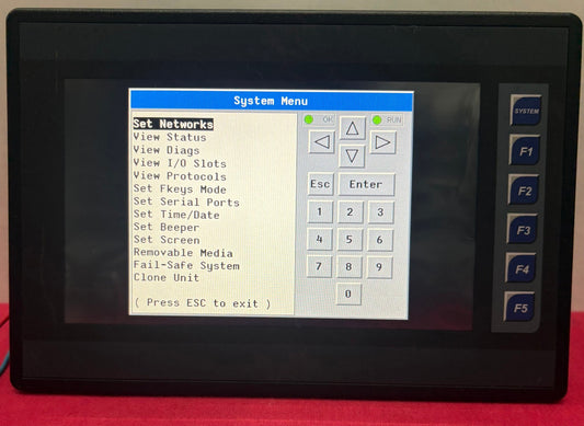 OCS XL7 HORNER HEXW1E4FB OPERATOR INTERFACE DC/DC I/O 24 DIGITAL INPUTS 12V