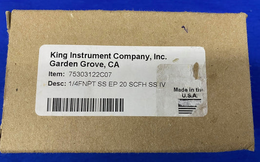 KING INSTRUMENT 75302113C07 FLOWMETER ACRYLIC 75MM/SCALE 23SCFM AIR FLOW 1/4FNPT