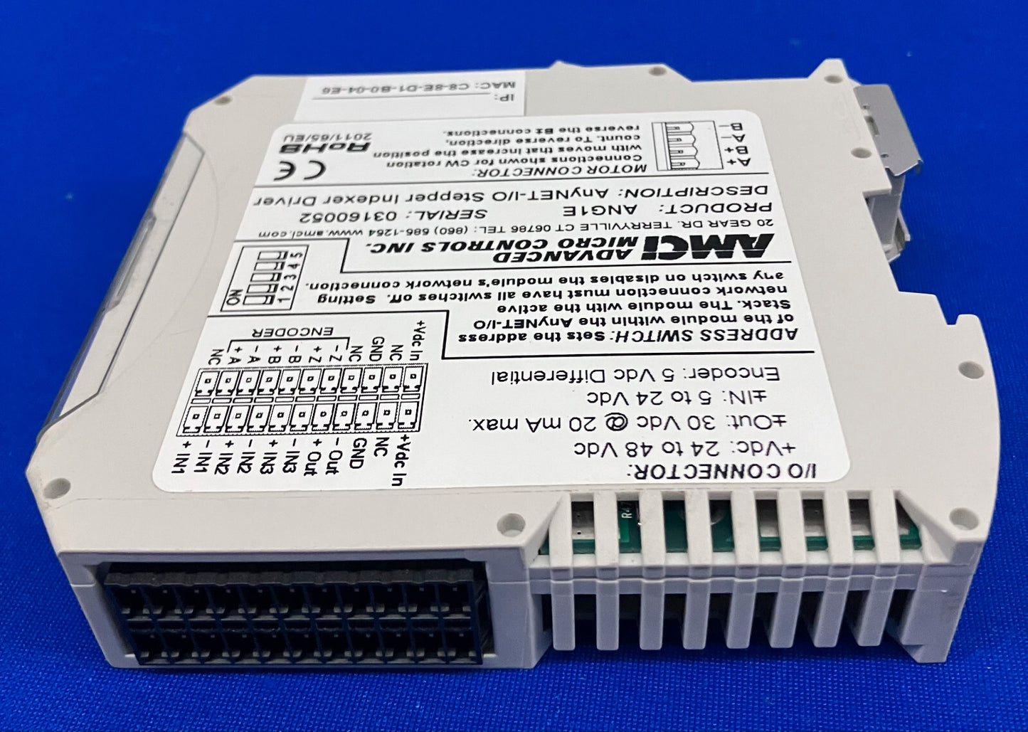 ADVANCED MICRO CONTROLS INC (AMCI) ANG1E ANYNET I/O コネクタ: 24-48 VDC