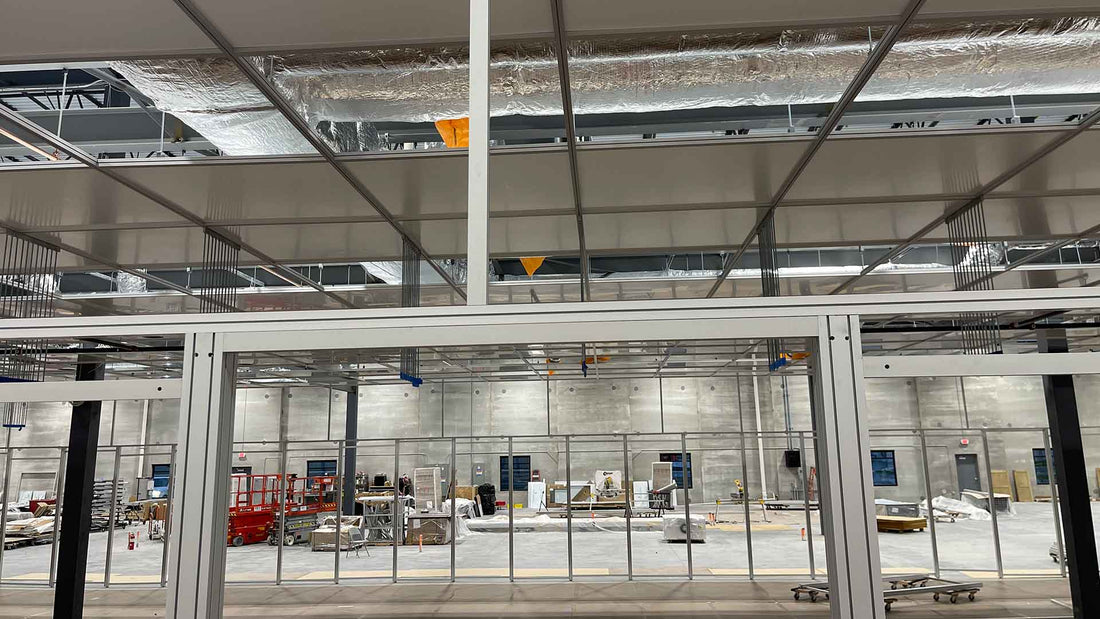 modular cleanroom build aluminum frame aluminum clad polyethylene panels