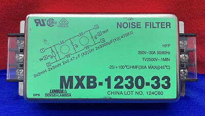 Lot of 5 - Lambda Noise Filters: (2)MXB-1210-33 (2)MXB-1220-33 (1)MXB-1230-33