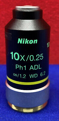 Nikon 10x/0.25 Ph1 ADL Infinite /1.2 WD 6.2 Microscope Objective