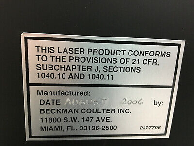 BECKMAN COULTER CELL LAB QUANTA SC 771917 SN AK340060 FOR PARTS OR REPAIR