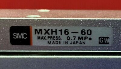 Lote de 2 cilindros guía de alta rigidez SMC MXH16-60 Presión máxima 0,7 Mpa
