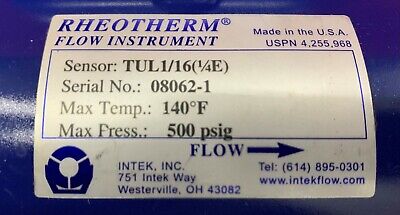 Medidor de caudal Intek Rheotherm 210R-T-UL1/16(1/4E)-0/10-24V y TUL1/16(1/4E) 