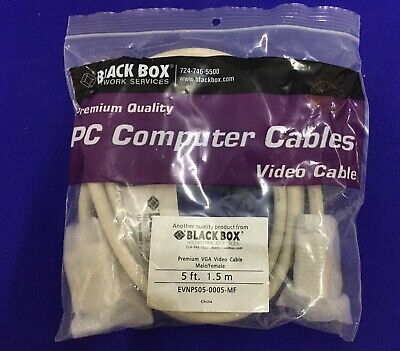 BLACK BOX NETWORK SERVICES EVNPS05-0005-MF 5FT 1.5m PREMIUM VGA VIDEO CABLE