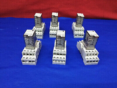 1 LOT OF 6 - ALLEN BRADLEY 700-HN103 RELAY SOCKET BASE & 700-HC24Z24-4 CUBE