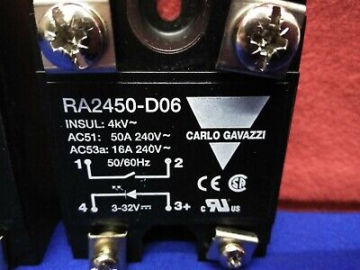 LOT OF 2 CARLO GAVAZZI RA2450-D06 SOLID STATE RELAYS