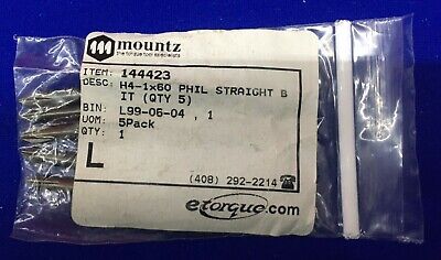 1 PACKAGE CONTAINING 5 - MOUNTZ / ETORQUE / PHILLIPS H4-1X60 PHIL STRAIGHT BIT