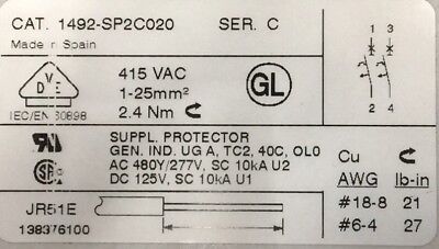 QTY 2 - Allen-Bradley AB 1492-SP / 1492-SP2C020 SER C CIRCUIT BREAKERS