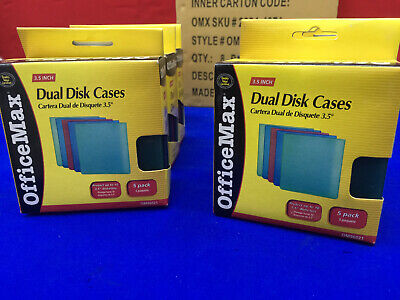 OFFICEMAX DUAL 3.5" DISK CASES 1 CARTON CONTAINING 8 PACKS OF 5- 45 Total