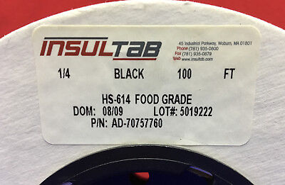 INSULTAB HS-614 FOOD GRADE 1/4 BLACK HEAT SHRINK TUBING 100 FT