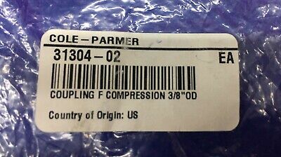 QTY 2 - COLE-PARMER / COLE PARMER 31304-02 COUPLING F COMPRESSION