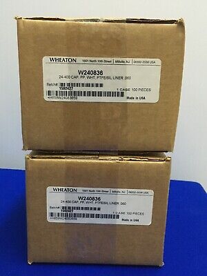 1 LOT - MENGE VON 2 KARTONS - WHEATON W240836 24-400 CAP PP WHT PTE/SIL LINER .060 