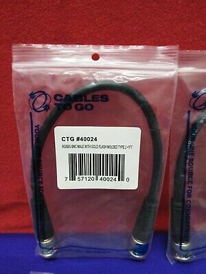 LOT OF 8 CABLES TO GO CTG#40024  RG-59-COAXL/W/QUICK DISCONNECTIONS