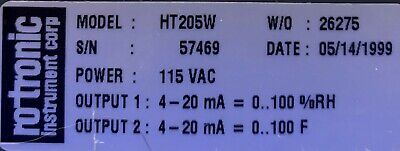 Rotronic Hygromer HT205W Humidity Temperature Transmitter 115V