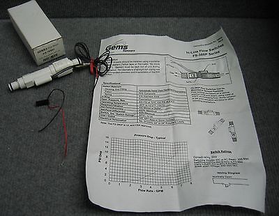 GEMS SENSORS & CONTROLS 197094 / FS-380 FLOW SWITCH PLASTIC INLINE