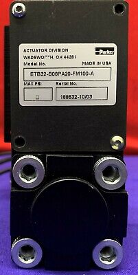 Parker ET Electric Cylinder ETB32-B08PA20-FM100-A  w/3 SMC-1NC Switch