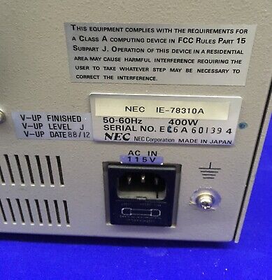 NEC IE-78310A SN EC6A601394 IN CIRCUIT EMULATOR 50/60HZ 400W FOR PARTS/REPAIR