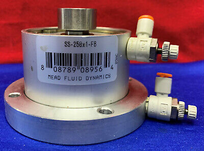 Mead Fluid Dynamics Pneumatic Cylinder SS-250X1-FB w/SMC AS2201F