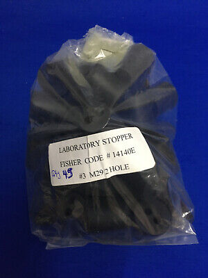 1 BAG/PKG OF QTY 45 FISHER 14140E TAPER RUBBER LABORATORY STOPPER M29 2 HOLE #3