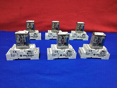 1 LOT OF 6 - ALLEN BRADLEY 700-HN103 RELAY SOCKET BASE & 700-HC24Z24-4 CUBE