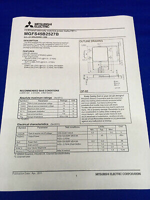 73 piezas - transistor de efecto de campo de GaAs 2,5-2,7 6 Hz MGFS45B2527B-01 de Mitsubishi Electric