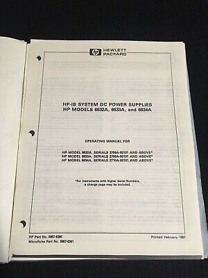 MHz ELECTRONICS HP-IB SYSTEM DC POWER SUPPLY OPERATING MANUAL 6632A 6633A 6634A