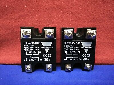 LOT OF 2 CARLO GAVAZZI RA2450-D06 SOLID STATE RELAYS