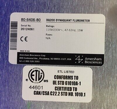 AMERSHAM BIOSCIENCES / HOEFER 80-6406-80 / DQ200 / FLUORÍMETRO DYNA QUANT 200 