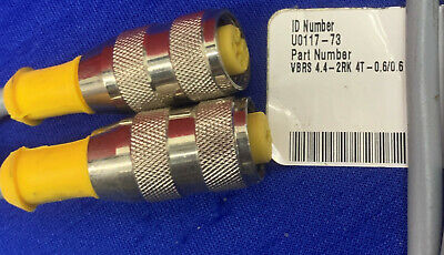 Lot of 4 Turck U0117-73 Part # VBRS 4.4-2RK 4T-0.6/0.6 Cable