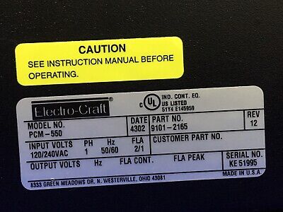 CONTROLADOR SERVO ELECTRO-CRAFT PCM-550 / 9101-2165 REV 12