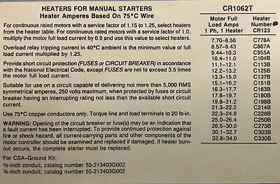 GE / GENERAL ELECTRIC MANUAL MOTOR STARTER CR1062T2AAP2000