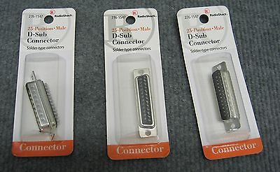 RADIOSHACK 276-1547 25-POSITION MALE D-SUB CONNECTOR SOLDER TYPE CONNECTORS