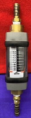 Hedland Water Flowmeter H205B-020 / .2-2.0 GPM / 1.0-.5 LPM / 1/4” brass