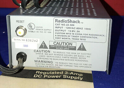 RADIO SHACK 3 AMP 13.8 VDC Regulated Power Supply w/manual