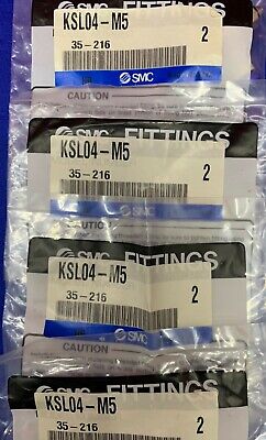 Lot of 4 Bags (Qty 2 per Bag) SMC KSL04-M5  Pneumatic Elbow Fittings