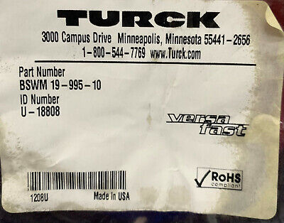 Cable de conexión TURCK BSWM 19-995-10, conector macho, moldeado en ángulo recto, 19 pines, calibre 19 x 22 AWG