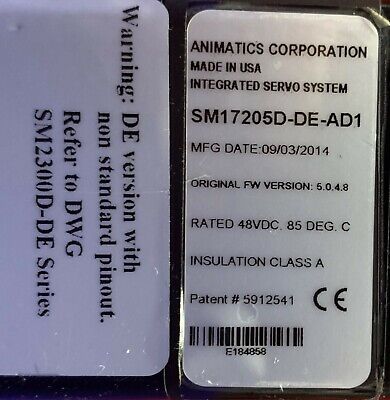 Animatics Smart Motor SM17205D-DE-AD1 with Futek Torque Sensor