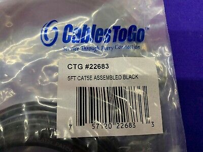 1 Lot Qty of 7 - C2G Cables To Go Cat5e 22683 5’ Black Connectors RJ-45 Male