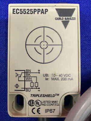 Lot of 3 Carlo Gavazzi Capacitive Proximity Sensor EC5525PPAP 10-40 VDC