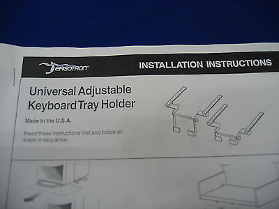 ERGOTRON MODEL 75-054-009-01 UNIVERSAL ADJUSTABLE KEYBOARD TRAY HOLDER