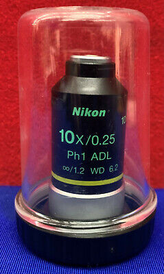 Nikon 10x/0.25 Ph1 ADL Infinite /1.2 WD 6.2 Microscope Objective