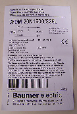 CANTIDAD 2 - SENSOR CAPACITIVO BAUMER ELECTRIC CFDM 20N1500/S35L EN PAQUETE PLANO 10119702