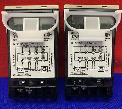 Lot of 2 Omron Total Counter H7GP-CD 12-24VDC.  6 Digit