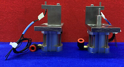 Lot of 2 SMC NCQ7B075-075S Pneumatic Air Actuator Cylinder w/ Keyence FU-48