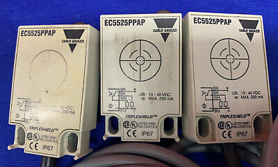 Lot of 3 Carlo Gavazzi Capacitive Proximity Sensor EC5525PPAP 10-40 VDC