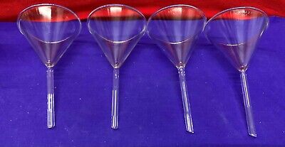 1 Lot Qty of 4 - Kimax 58 Glass Filling Funnel  58 Degree Angle Short Stem