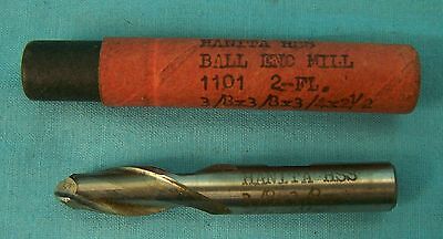 HANITA HSS BALL END MILL  1101  2-FL  3/8 X 3/8 X 3/4 X  2  1/2